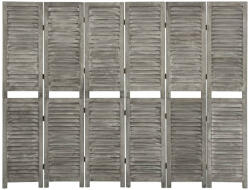 vidaXL szürke 6 paneles tömör faparaván 214 x 166 cm (338577)