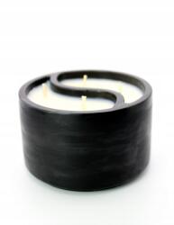  Szójagyertya duo - 2 illat, fekete gipsz edény, handmade, ajándék
