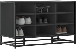 vidaXL Cipőpad Fekete 84x40x53, 5 cm Fából és fémből készült pad (849229) - valora
