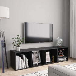 vidaXL fekete könyv-/TV-szekrény 143 x 30 x 36 cm (800262) - valora