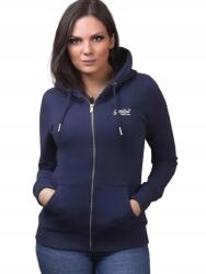 Superdry Sötétkék Cipzáras Pulóver Hímzéssel (38) (594782)