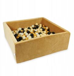 Mimii Száraz medence 110x110x40 Velvet Soft Carmel labdákkal 600 db: bézs, világos (ca024)