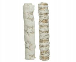 Kaemingk Anyaga szövet szőrme fehér arany díszítéssel (Ozdoby dekoracje na boże narodzenie)