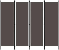 vidaXL antracitszürke 4 paneles paraván 200 x 180 cm (320721)