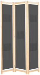 vidaXL szürke 3-paneles szövetparaván 120 x 170 x 4 cm (248175)