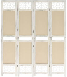 vidaXL 4 paneles krémszínű szövetparaván 140 x 165 cm (338559) - valora