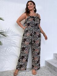 Shein EC56214 *shein Mintás Fodros Vállpántos Overál (25) 50