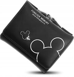 EdiBazzar Női pénztárca Kicsi bőr miki Fekete aprópénz kártyatartó Pénztárca egérke (Portfel Damski Czarny Myszka Mały)