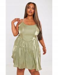 Prettylittlething Csillogó Zsályás Ruha (46) (564601)