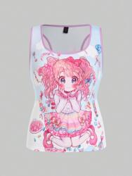 Shein KC94309 Romwe Többszínű Anime Mintás Top 46