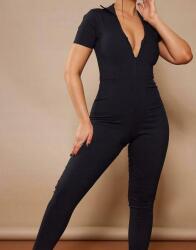 Prettylittlething Egyszerű Klasszikus Fekete Hosszú Szárú Overál Prettylittlething 42