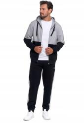 Moraj Férfi Cipzáras Pamut Kapucnis Pulóver, Fekete XXL (OBM5300-001)