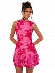 Shein Rózsaszín Ruha Virágmintával És Fodros 36 1HO