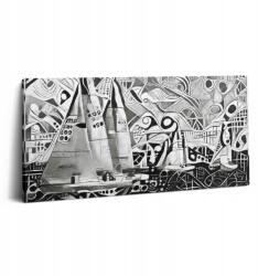 Wallfluent Vászonkép A Szobába Gyönyörű Absztrakt Vitorlások A Tengeren 100x50 cm (010030010010000075297)