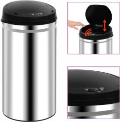 vidaXL automata érzékelős rozsdamentes acél szemeteskuka 50 L (322694)