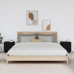 vidaXL 2 db fekete tömör fenyőfa éjjeliszekrény 40 x 34 x 45 cm (818284)