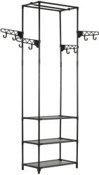 vidaXL fekete acél/nemszőtt textília ruhaállvány 55 x 28, 5 x 175 cm (245742)
