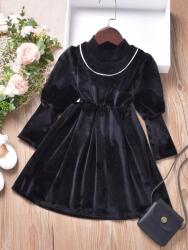 Shein IC54108 Shein Bársony Ruha Kontrasztos Díszítéssel 100