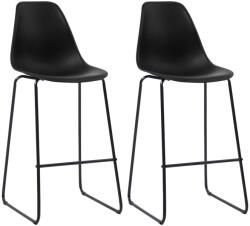 vidaXL 2 db fekete műanyag bárszék (281501)