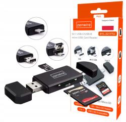 Zenwire Sd Memóriakártya olvasó 5in1 Pendrive Micro Usb Usb-c Otg MicroSD Tf adapter (Czytnik kart pamięci micro USB USB-C s20)