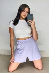 Boohoo Lila Magas Derékú Rövidnadrág (36) (FZZ57992-137)