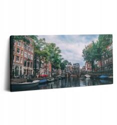 Wallfluent Vászonkép Canvas Hobbi Szoba Luxus Csatorna Amszterdam központjában 100x50 cm (010030010010000075777)