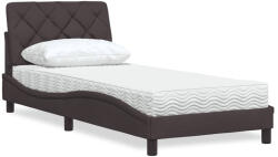 vidaXL sötétbarna szövet ágy matraccal 90x200 cm (3310716)