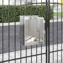 vidaXL postaláda Fekete 30 x 23 x 55 cm Rozsdamentes acél (874951)