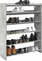 vidaXL betonszürke szerelt fa cipőtartó 80x25x100 cm (859899)