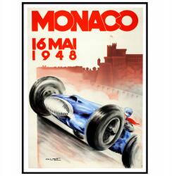  Sorozat Grand Prix Monaco 1948 Fali Poszter A3XL (Plakat Retro Vintage Auta Samochód)