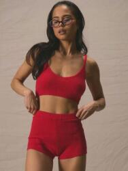 Shein LC65302 Shein Piros Kötött Crop Top Vállpántokkal (40) S