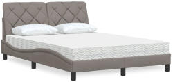 vidaXL ágy matraccal Taupe 140x200 cm szövet (3310745)