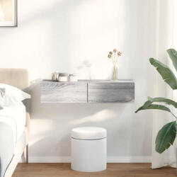 vidaXL Falipolc fiókokkal szürke sonoma 80x33x17 cm műszaki fa (859982)