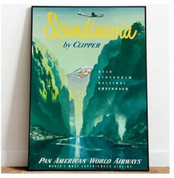  Utazó poszter Skandinávia Vintage 50x70 cm