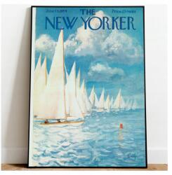  Poszter Vászonkép Vitorlások Tenger Ég New Yorker 50x70 (Plakat Okładka Magazynu The New Yorker)