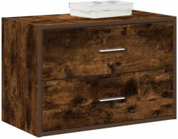 vidaXL szekrény 2 fiókkal füstölt tölgy 60x31x40 cm gépi forgácsolt fa (858829)
