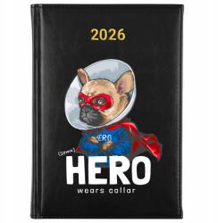 FunnyCase Könyvnaptár 2026 Hero Wears Collar Fekete Tervező Ajándék Minták (Kalendarz Czarny HERO WEARS COLLAR)