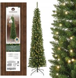 Kaemingk Karácsonyfa műfenyő élő keskeny Slim Led lámpákkal magas 240cm nagy (8720194550984)