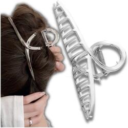 Nagy fém hajcsat, ezüst színű, elegáns, divatos hajcsipesz (5905884059098)