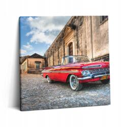 Wallfluent Vászonkép Canvas Fa Keret Irodába Piros Régi Autó 60x60 (010030010270000008477)
