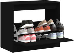 vidaXL fekete szerelt fa cipőszekrény 80x42x69 cm (840002)