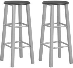 vidaXL 2 db ezüstszínű MDF bárszék (284410)