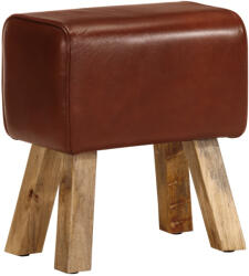 vidaXL barna valódi bőr és tömör mangófa tornapad 38 cm (320786)