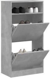 vidaXL betonszürke szerelt fa cipőszekrény 60x34x116 cm (840018)