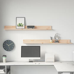 vidaXL 2 db tömör fenyőfa falipolc 110 x 11 x 9 cm (823609)