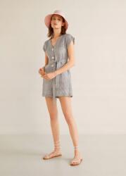 Mango Rövid Csíkos Overál Csomózott Gombokkal Mango Lenvászonnal L
