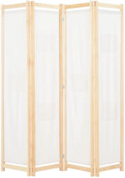 vidaXL Krémszínű 4-paneles szövetparaván 160 x 170 x 4 cm (248173)