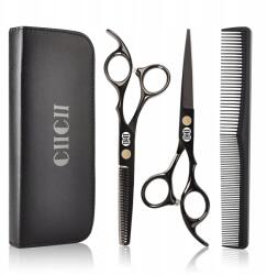  CIICII 6.5"-os Fodrász Olló Készlet - Hajvágó és Ritkító Olló, Fekete