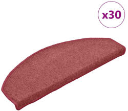 vidaXL 30 db bordó félkör alakú lépcsőszőnyeg 65 x 24 x 4 cm, nagy (3365763)