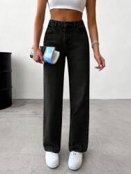 Shein FC52209 Shein Egyenes Szárú Széles Farmernadrág Magas Derékkal (25) Xs